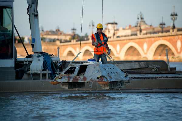 SEENEOH, site d'essai d'hydroliennes fluviales sur la Garonne à Bordeaux